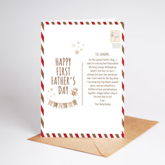 Personalised First Father's Day Card From the Bump Letter Style Cute Baby Bump Message Card Daddy To Be Gift Keepsake For New Dad