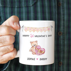 Personalised First Valentine's Mug Gift for Daddy or Mummy Cute Keepsake from Baby or Bump