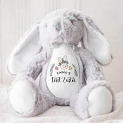 Personalised Floral First Easter Bunny - Teddy Gift for Kids – Custom Name Plush