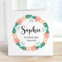 Personalised Flower Girl Card Bridal Proposal Card For Flower Girls Niece Greeting Card Wedding Day Bridesmaid Gift Card Bridal Party Gift