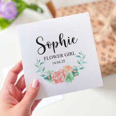 Personalised Flower Girl Card Greetings Card Wedding Day Flower Girl Gift Card Bridal Party Gift Bridal Proposal Card For Flower Girls