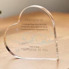 Personalised Friendship Keepsake Gift for Her Heart Plaque with Poem Friend Christmas Thank You Best Friend's Birthday Bestie Soul Sister