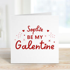Personalised Galentine's Day Card Custom Name Design for Best Friend and Sister Greeting for Best Friends or Sisters Be My Galentine Bestie