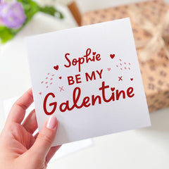 Personalised Galentine's Day Card Custom Name Design for Best Friend and Sister Greeting for Best Friends or Sisters Be My Galentine Bestie