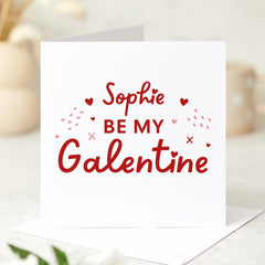Personalised Galentine's Day Card Custom Name Design for Best Friend and Sister Greeting for Best Friends or Sisters Be My Galentine Bestie