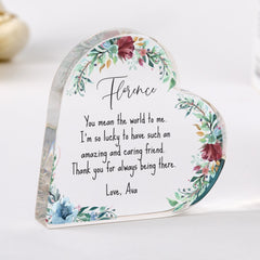 Personalised Gift for Best Friend – Custom Acrylic Plaque Keepsake with Name – Birthday, Christmas or Thank You Present