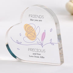 Personalised Gift for Best Friend Friendship Acrylic Plaque Keepsake Friends Like You Are Precious and Few Birthday Christmas Present
