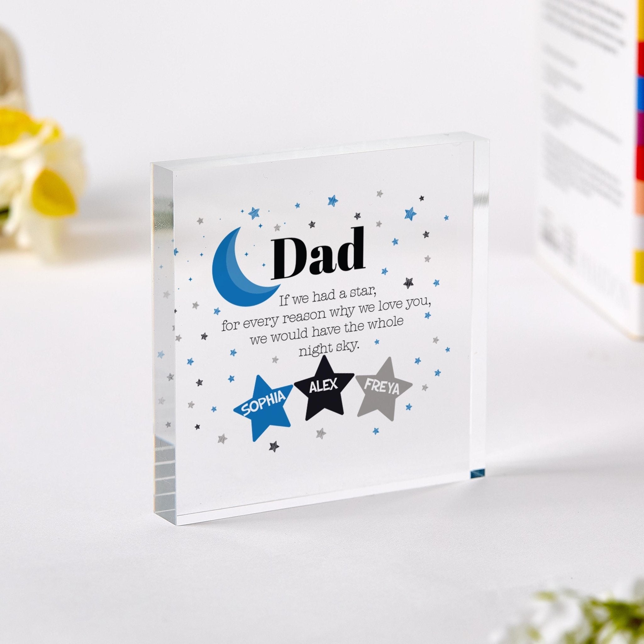 Personalised Dad Plaque Names Fathers Day Birthday or Christmas Present Wed Have Whole Night Sky Daddy