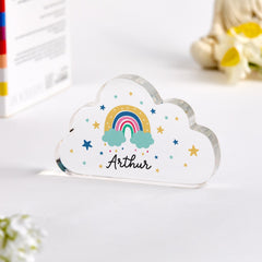 Personalised Gift for Kids Rainbow Acrylic Plaque Name Baby Girl Boy Cute Nursery Decor Keepsake Nephew Niece Grandson Granddaughter