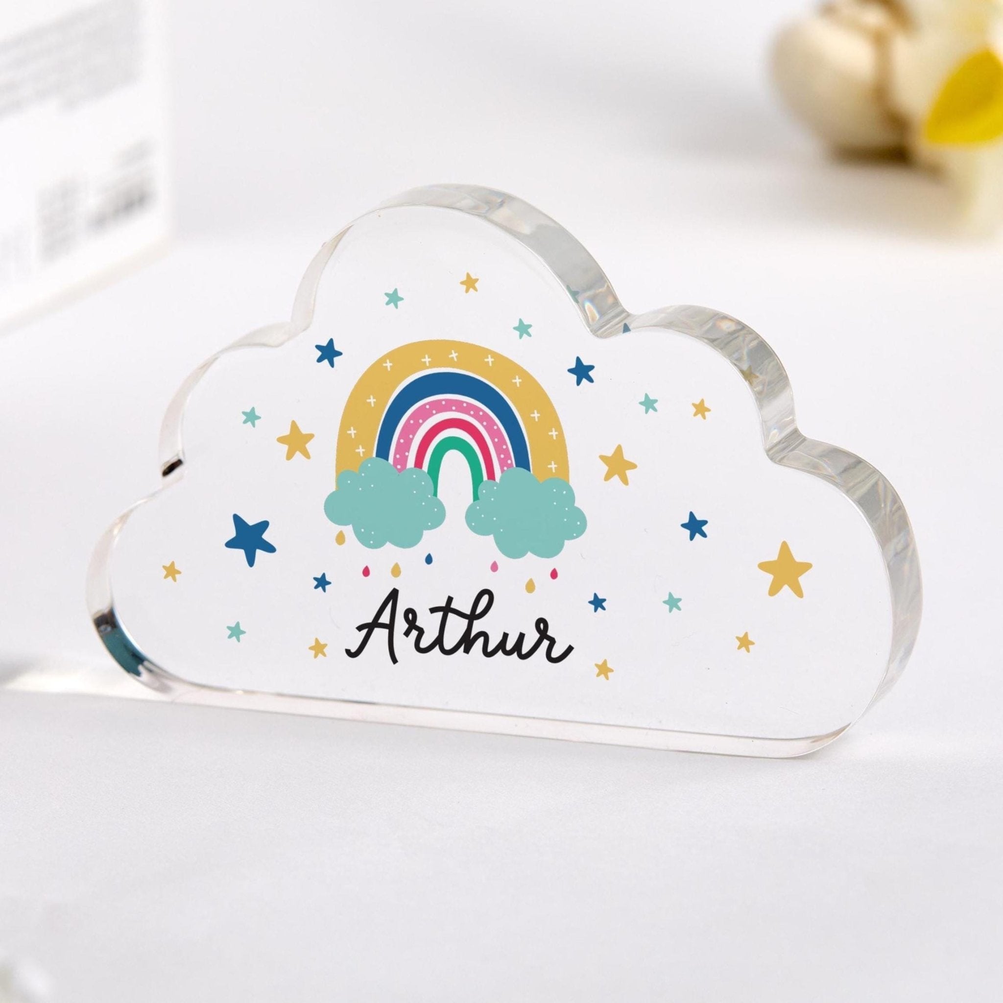 Personalised Acrylic Plaque Name Cute Nursery Decor Keepsake Nephew Niece Grandson Granddaughter