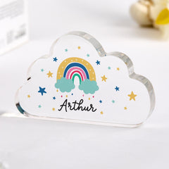Personalised Gift for Kids Rainbow Acrylic Plaque Name Baby Girl Boy Cute Nursery Decor Keepsake Nephew Niece Grandson Granddaughter