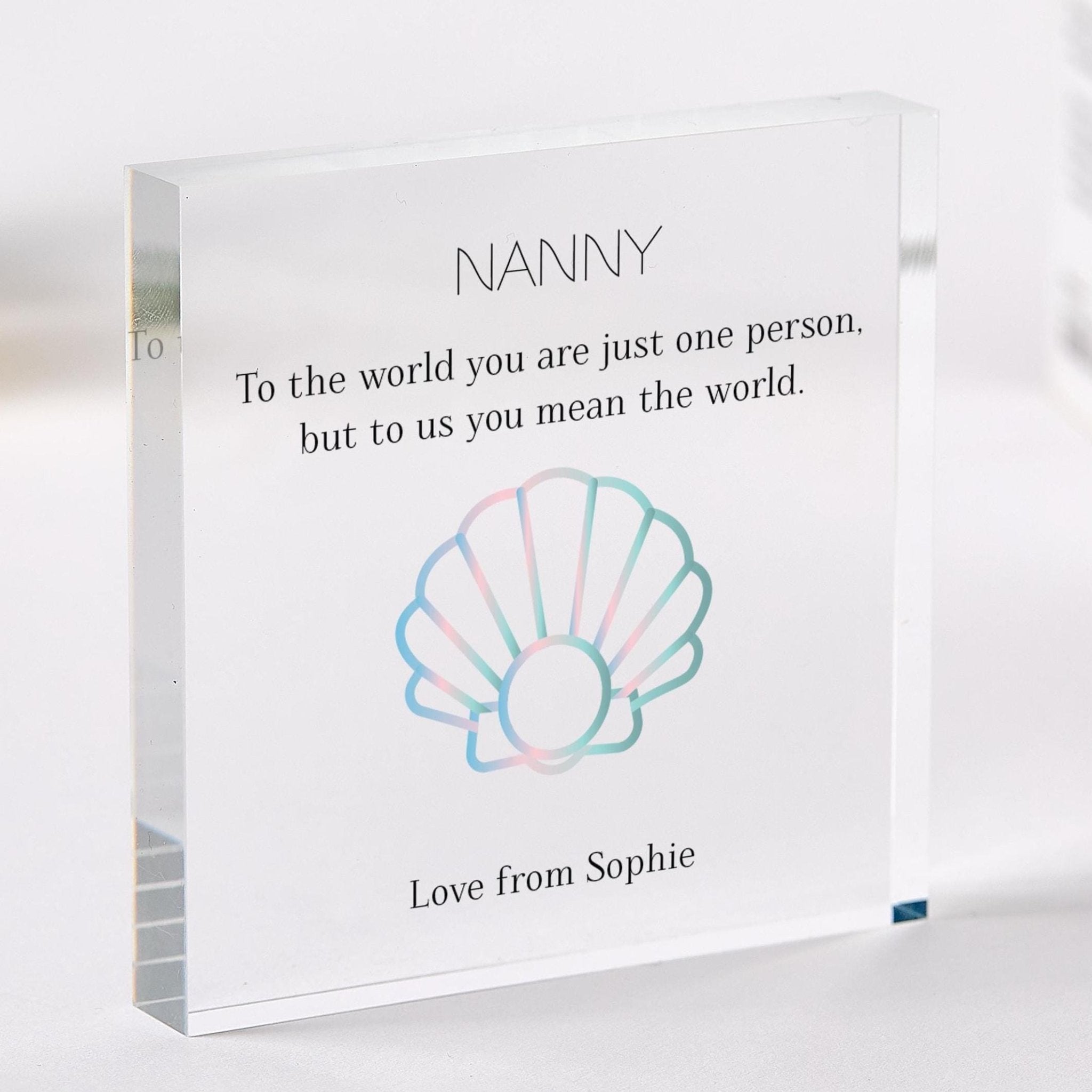 Personalised Gift for Nanny Acrylic Plaque Heartfelt Keepsake Birthday Christmas Gift for Grandma with name Decoration You Mean the World