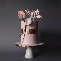 Personalised Graduation Cake Topper Wooden Congrats Name Class Of 2026 Gift