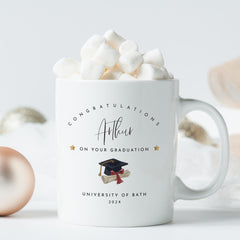 Personalised Graduation Mug with Name and Year Custom University Gift for Graduate Keepsake Coffee Cup Congratulations Present Idea