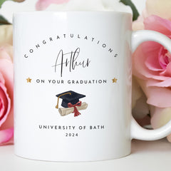 Personalised Graduation Mug with Name and Year Custom University Gift for Graduate Keepsake Coffee Cup Congratulations Present Idea