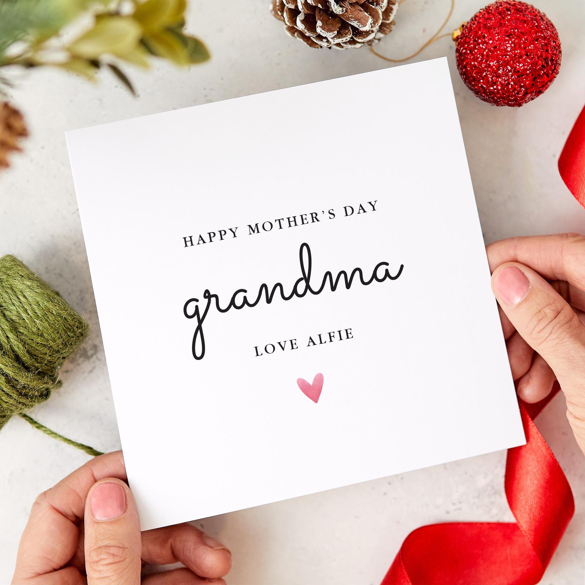Personalised Grandma Mother's Day Card Custom Name Thoughtful Gift for Nan Nanny Special Grandmother Keepsake Card 1st Mothers Day
