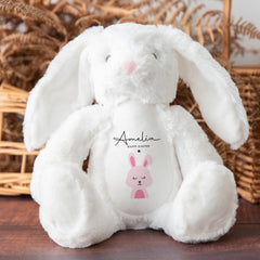 Personalised Happy Easter Gift With Name Bunny With Name 35 Cm Baby First Easter Keepsake Soft Plush Rabbit 1st