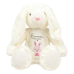 Personalised Happy Easter Gift With Name Bunny With Name 35 Cm Baby First Easter Keepsake Soft Plush Rabbit 1st
