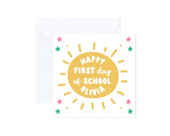 Personalised Happy First Day At School Card For Him Her Boy Girl Card Good Luck Gift Card Primary School Nursery Reception Back To School