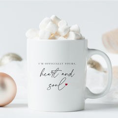 Personalised Heart and Soul Mug Coaster Set Romantic Couple Gift for Wife Girlfriend Wedding Anniversary Birthday Valentine's Day Keepsake
