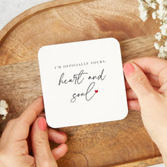 Personalised Heart and Soul Mug Coaster Set Romantic Couple Gift for Wife Girlfriend Wedding Anniversary Birthday Valentine's Day Keepsake