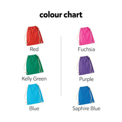 Personalised Heart Initial Drawstring PE Bag, Custom Name Cotton Gym Sack