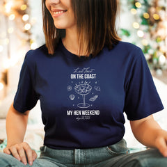 Personalised Hen Party T-Shirt Last Toast on the Coast Custom Bridal Shower Weekend Shirt with Location & Year for Bride Tribe
