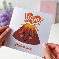 Personalised I Lava You Card Cute Love Anniversary Christmas Valentine's Day Card for Boyfriend Girlfriend Husband Wife Couple Fun Romantic