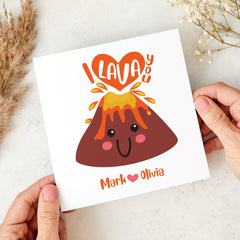 Personalised I Lava You Card Cute Love Anniversary Christmas Valentine's Day Card for Boyfriend Girlfriend Husband Wife Couple Fun Romantic