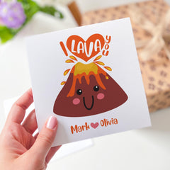 Personalised I Lava You Card Cute Love Anniversary Christmas Valentine's Day Card for Boyfriend Girlfriend Husband Wife Couple Fun Romantic
