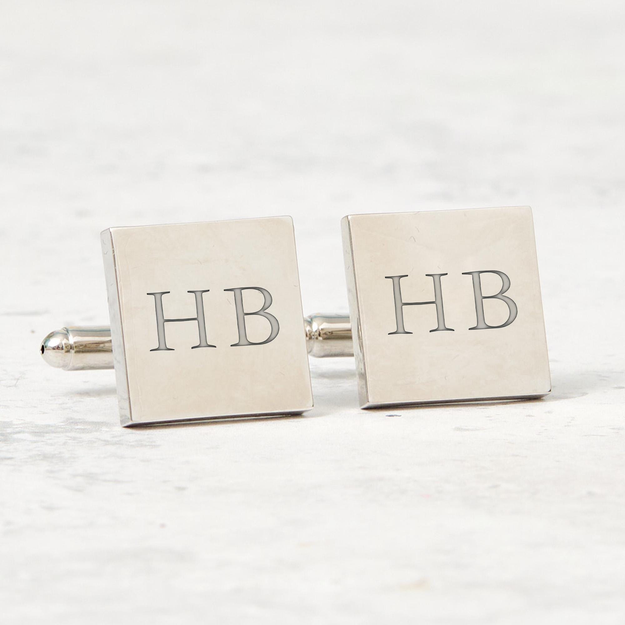 Personalised Initial Cufflinks Custom Engraved Gift for Wedding Anniversary Birthday Father’s Day or Christmas for Him Graduation