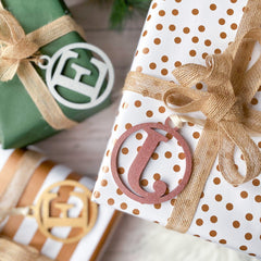 Personalised Initial Wooden Gift Tag Christmas Birthday Gift Tag Custom Christmas Present Tags