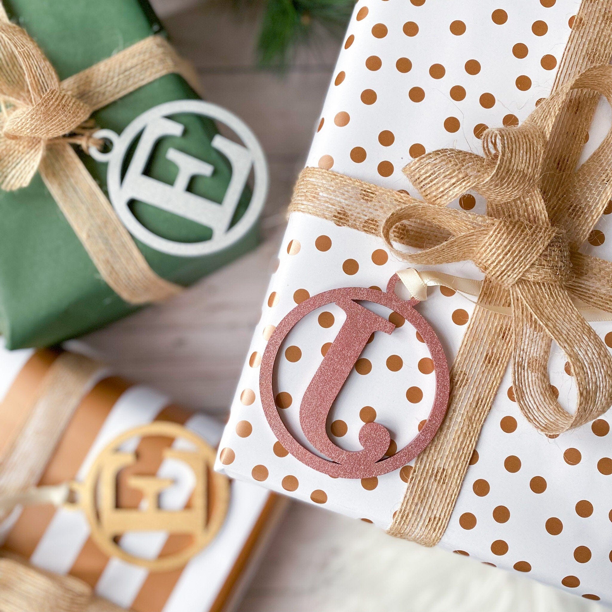 Personalised Initial Wooden Gift Tag Christmas Birthday Gift Tag Custom Christmas Present Tags