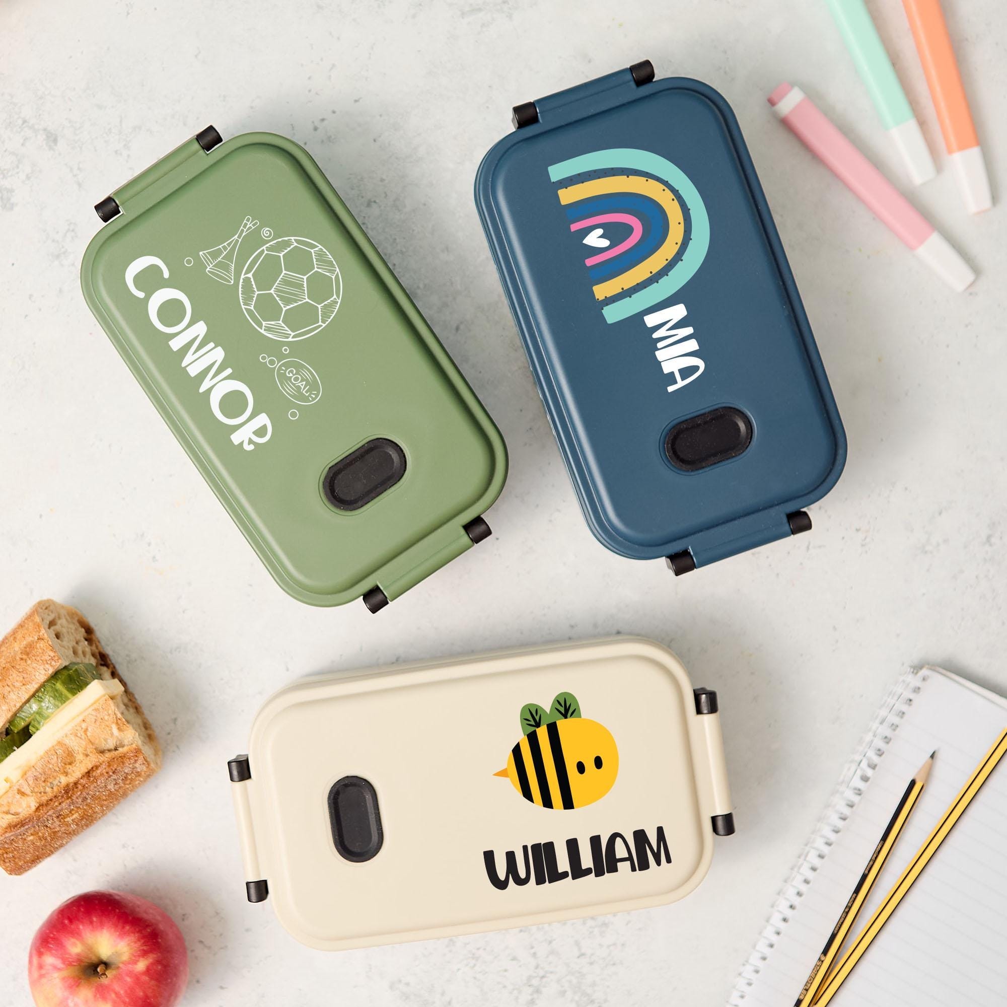 Personalised Kids Lunch Box Back to School Gift for Children with Name ...