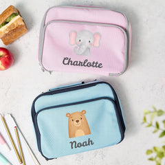 Personalised Kids Lunch Cooler Bag with Kids Name Rainbow Unicorn Astronaut Bee Dinosaur Football Designs Back to School Gift for Boys Girls