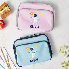 Personalised Kids Lunch Cooler Bag with Name Astronaut Space Rocket Design Back to School Gift for Boys Girls Nephew Niece Son Daughter Gift