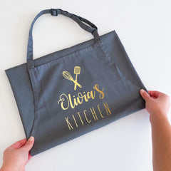 Personalised Kitchen Apron, Name Gift for Mum, Grandma, Chef, Housewarming, Christmas, Adjustable Neck