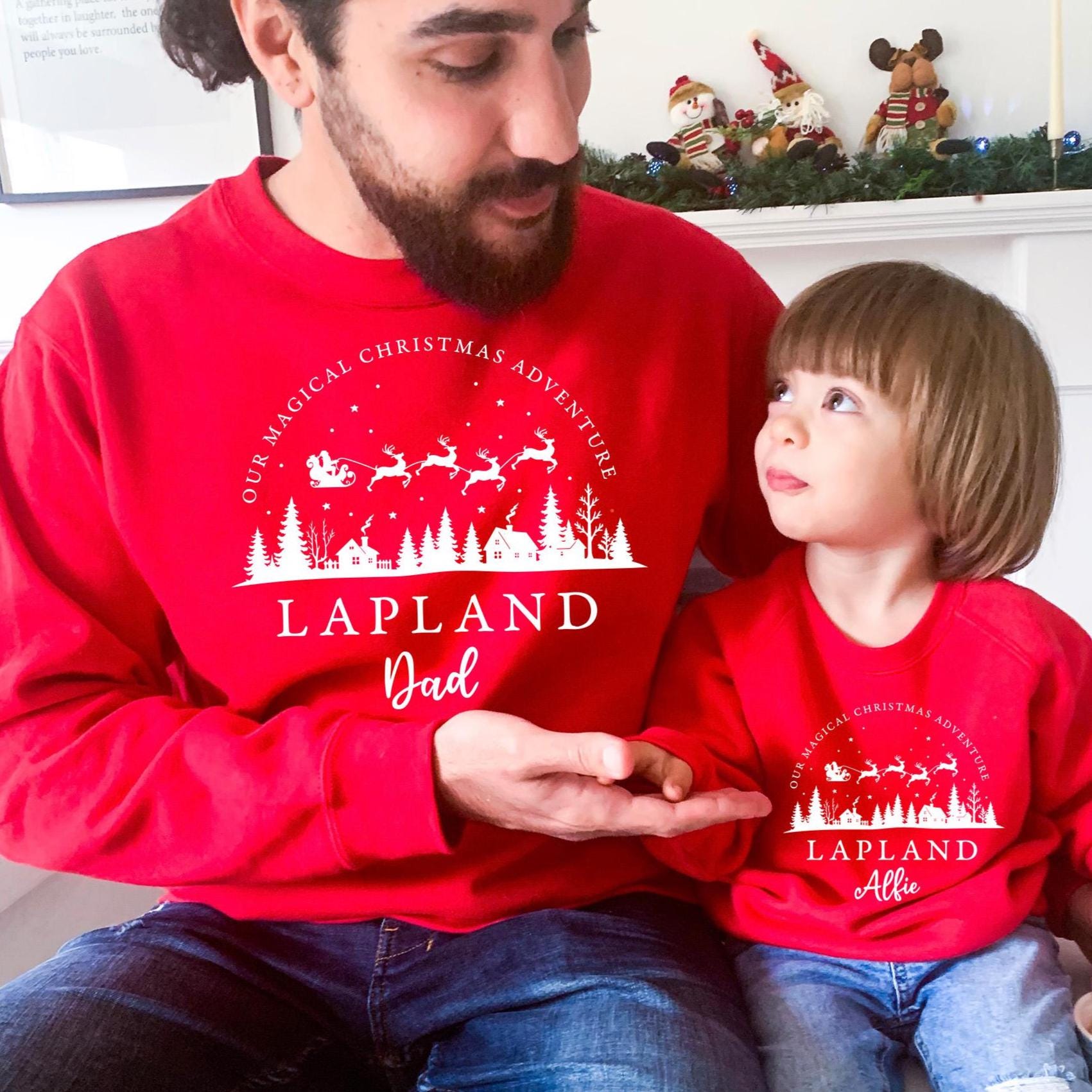 Personalised Lapland Trip Christmas Jumper, Matching Family Xmas Sweatshirt, Kids and Adults