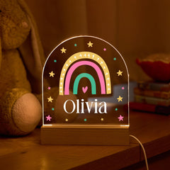 Personalised LED Night Light Birthday Christmas Christening Baptism Baby Shower Gift