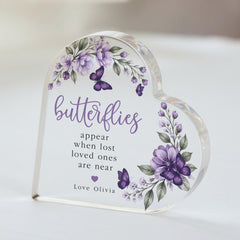 Personalised Memorial Acrylic Plaque Gift, Remembrance Sympathy Gift for Loss