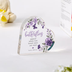 Personalised Memorial Acrylic Plaque Gift, Remembrance Sympathy Gift for Loss