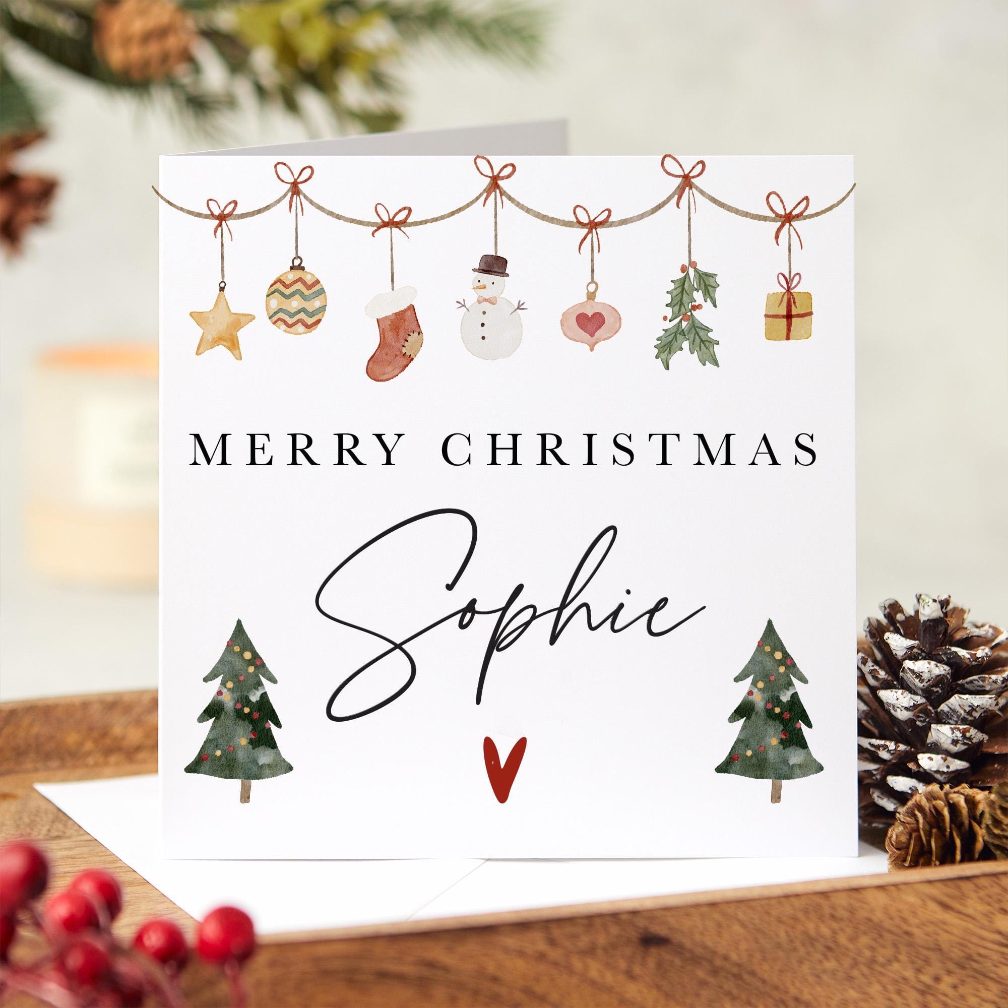Personalised Merry Christmas Card With Name For Her Him Friend Bestie For Best Friend Xmas Cards Step Daughter Mother - In - Law Step - Mum Card