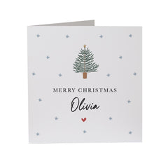 Personalised Merry Christmas Card With Name Xmas Gift Card Xmas Tree Greeting Card For Her Him Friend Boyfriend Girlfriend Colleague Boss