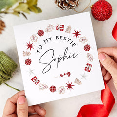 Personalised Merry Christmas Card With Your Name To My Bestie Special Friend Card For Best Friend Xmas Cards Gift For Her Him