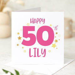 Personalised Milestone Birthday Card with Name Special Gift for 18th 21st 30th 40th 50th Celebration for Her Mum Wife Friend Niece