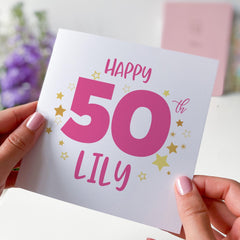 Personalised Milestone Birthday Card with Name Special Gift for 18th 21st 30th 40th 50th Celebration for Her Mum Wife Friend Niece