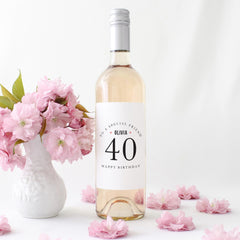 Personalised Milestone Friend's Birthday Gift Wine Label Age and Name Elegant Bottle Sticker for 30th 40th 50th Birthday Gift for Her Friend