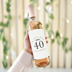 Personalised Milestone Friend's Birthday Gift Wine Label Age and Name Elegant Bottle Sticker for 30th 40th 50th Birthday Gift for Her Friend