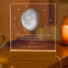 Personalised Moon Phase Lamp Gift for Mum, Custom Night Light from Daughter or Son