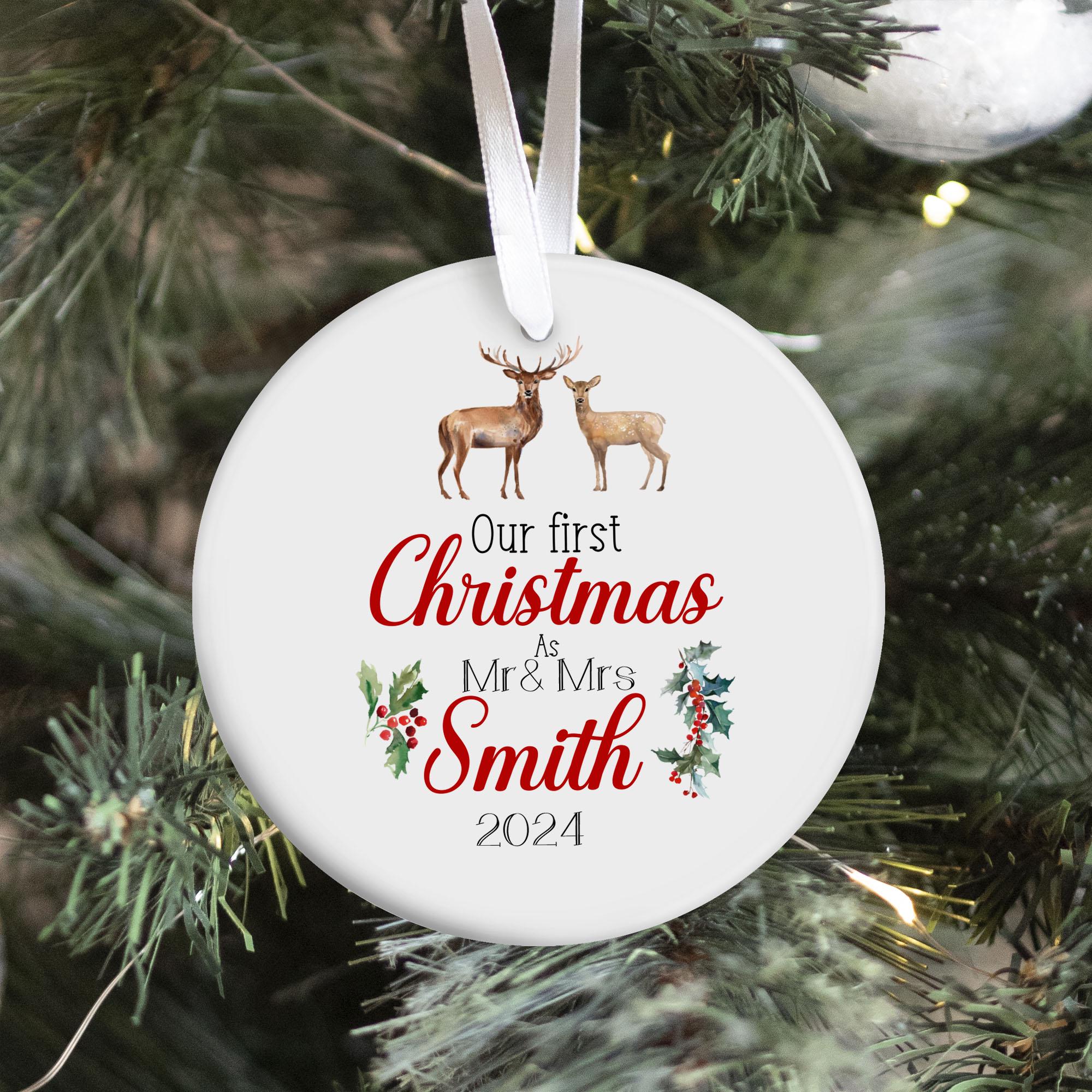 Personalised Mr. And Mrs. Ornament Custom Our First Christmas As Mr. And Mrs Ornament 1st Christmas Ornament Married Xmas Tree Ornament Gift